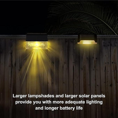 Skorter | Solar Deck Lights 4 Piece Set, Solar Step Lights Outdoor, Warm White/Color Changing Solar Fence Light for Terrace Garden Yard