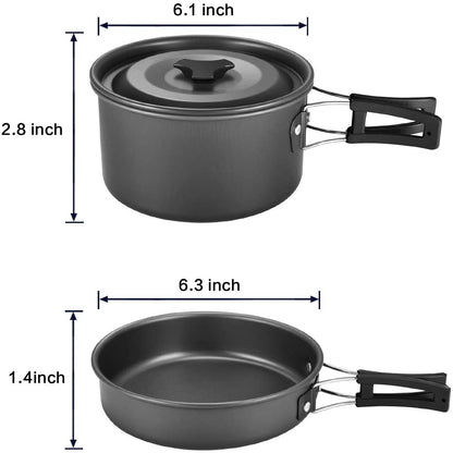 Skørter | Gonex 11pcs/13pcs/16pcs/21pcs Camping Kitchen Equipment Set Mess Kit, Backpacking Cooking Equipment, Stackable Portable Non Stick Pot Pan Cook for Outdoor Hiking