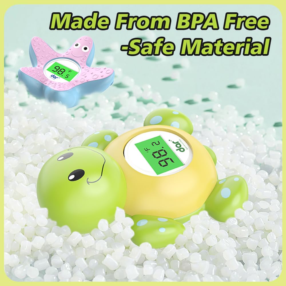 Skorter | AquaVeilig Baby Bath Thermometer – Digital Display with 3 Colors and Temperature Warning