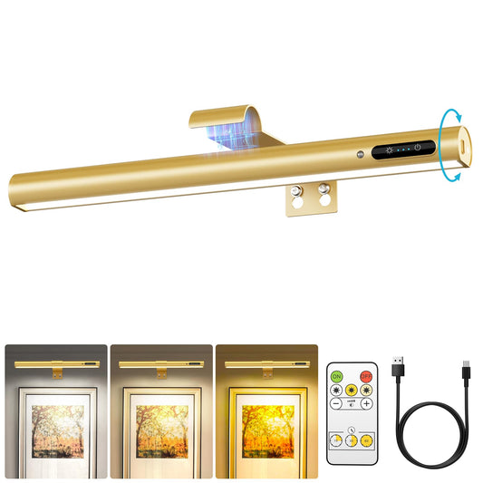 Skorter | Olafus Battery-Powered Picture Lighting with Remote Control, 3 Color Temperatures, Wireless Black Lamp