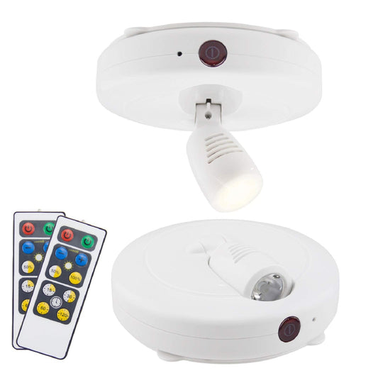 Skorter | Luxsway Wireless LED Spotlights - Dimmable Accent Light With Remote Control, Battery-Powered, 2-Pack