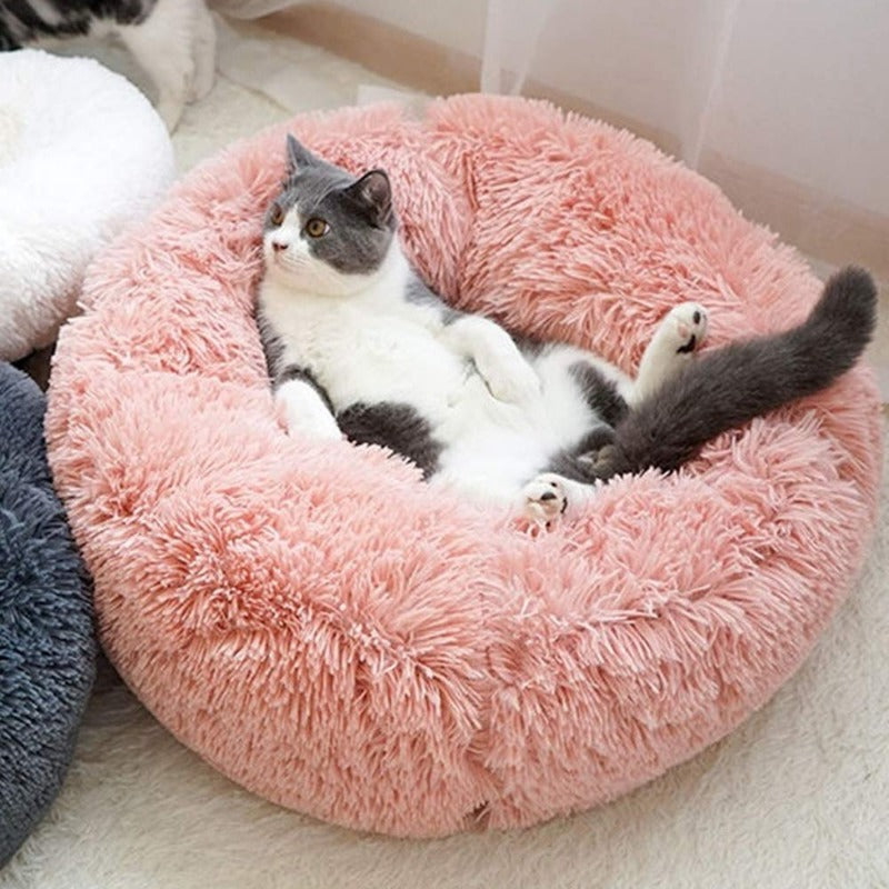 Skorter | PawNest Calming Donut Cat Bed | Round Plush Nest | Stress-Reducing & Cozy | Perfect for Cats & Small Dogs