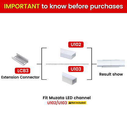 Skorter | Muzata 20Pack Led Channel Extension Connectors For U102/U103 Aluminium, Longer Connections