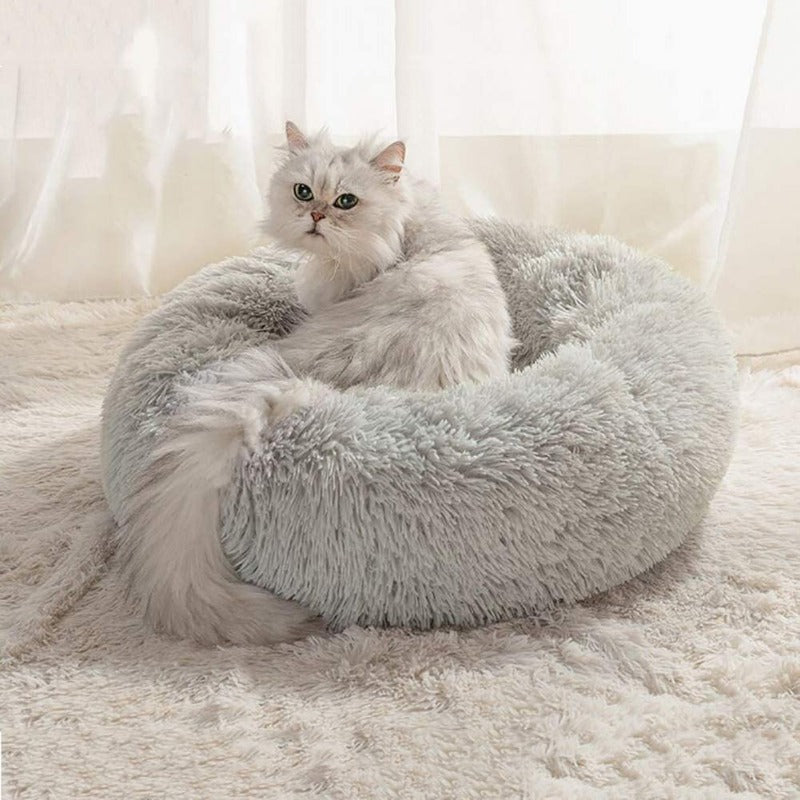Skorter | PawNest Calming Donut Cat Bed | Round Plush Nest | Stress-Reducing & Cozy | Perfect for Cats & Small Dogs