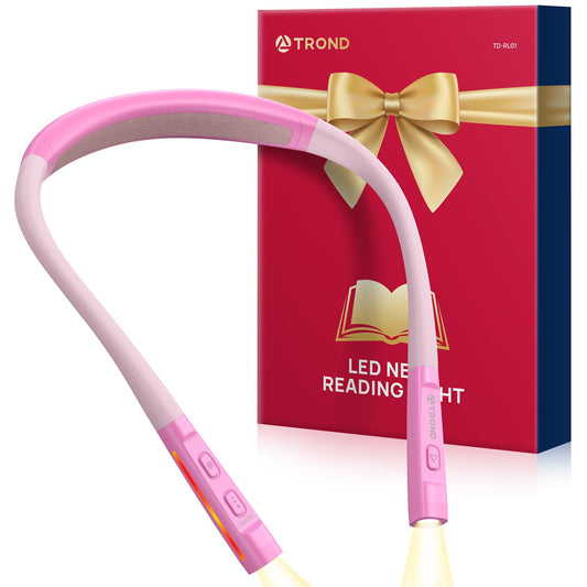 Skorter | Trond LED Neck Reading Light - 3 Colors, 3 Brightness Levels, Rechargeable, Eye-Friendly, Rose Red