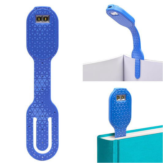 Skorter | Flexilight Bookmark Reading Light - Rechargeable LED Clip Lamp For Adults & Children - Blue