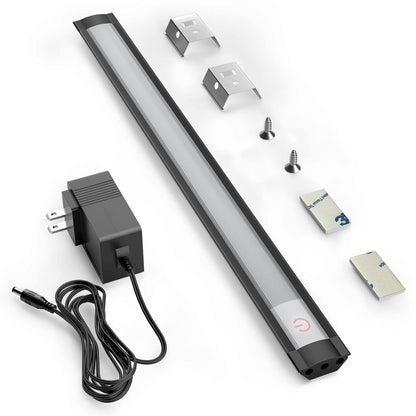 Skorter | Myplus 12" Touch Activated Dimmable Led Under Cabinet Light - Cool White 6000K, Plug-In, Black