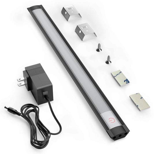 Skorter | Myplus 12" Touch Activated Dimmable Led Under Cabinet Light - Cool White 6000K, Plug-In, Black