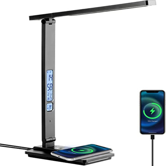 Skorter | LED Desk Lamp - With Wireless Charger and USB Charging Port - Touch Control