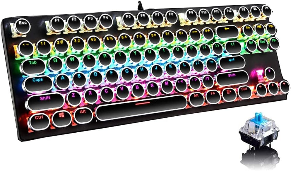 Skorter | 87-Key Mechanical Gaming Keyboard RGB Backlit Blue Switch