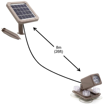 Skorter | Aquahex 60X Solar Underwater Spotlight - Waterproof LED Garden Lighting, Warm White, Brown