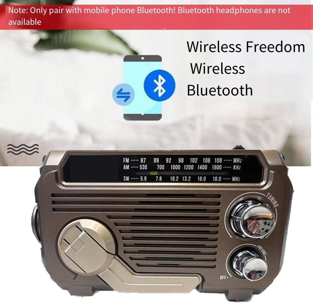 Skorter | SafeWave Emergency Radio with Built-in Power Bank – Hand Crank, Solar & USB Charging, AM/FM, LED Torch & SOS Alert