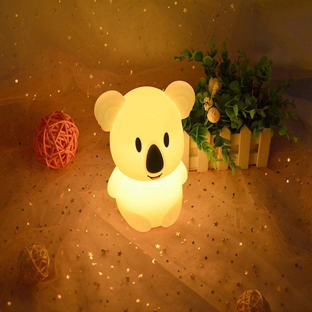 Skorter | Tianhaixing Koala Night Light - Rechargeable Led Silicone Lamp, 9 Colors, Touch & Remote Control