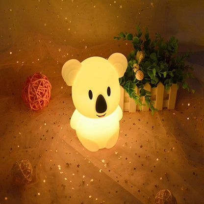 Skorter | Tianhaixing Koala Night Light - Rechargeable Led Silicone Lamp, 9 Colors, Touch & Remote Control