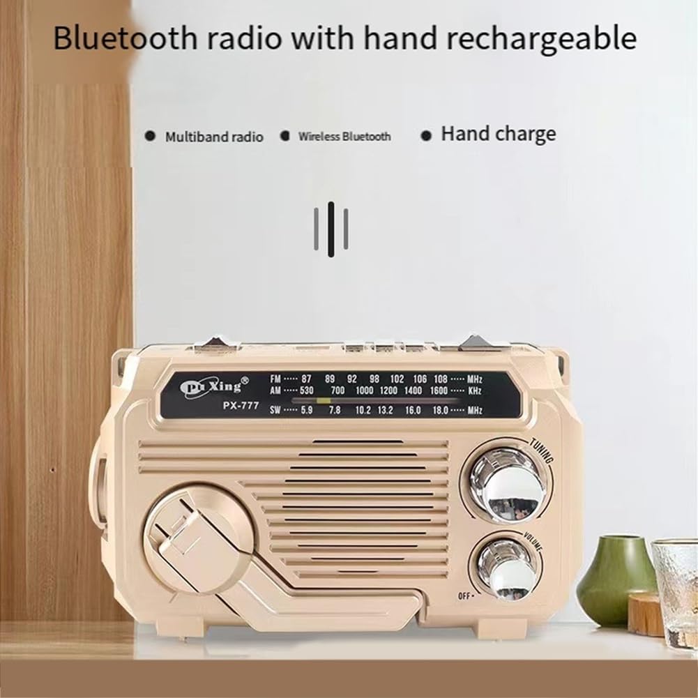 Skorter | SafeWave Emergency Radio with Built-in Power Bank – Hand Crank, Solar & USB Charging, AM/FM, LED Torch & SOS Alert