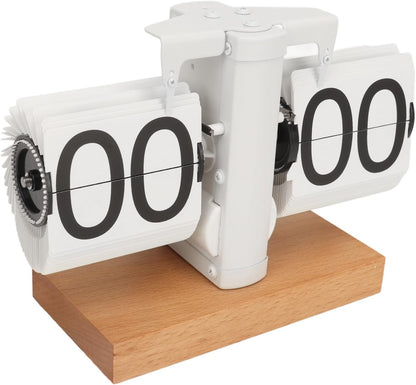 Skorter | Silvara – Vintage Flip Down Clock in Walnut Wood | Retro Mechanical Design