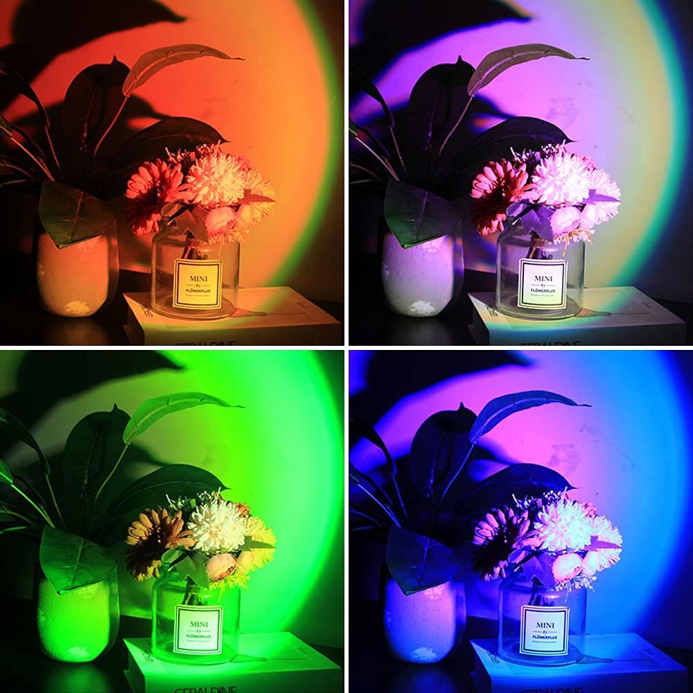 Skorter | Youoklight Sunset Projection Lamp - 16 Colors, Remote Control, Adjustable Brightness, USB Charging