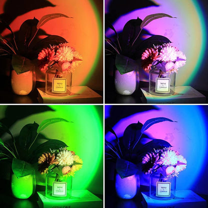 Skorter | Youoklight Sunset Projection Lamp - 16 Colors, Remote Control, Adjustable Brightness, USB Charging