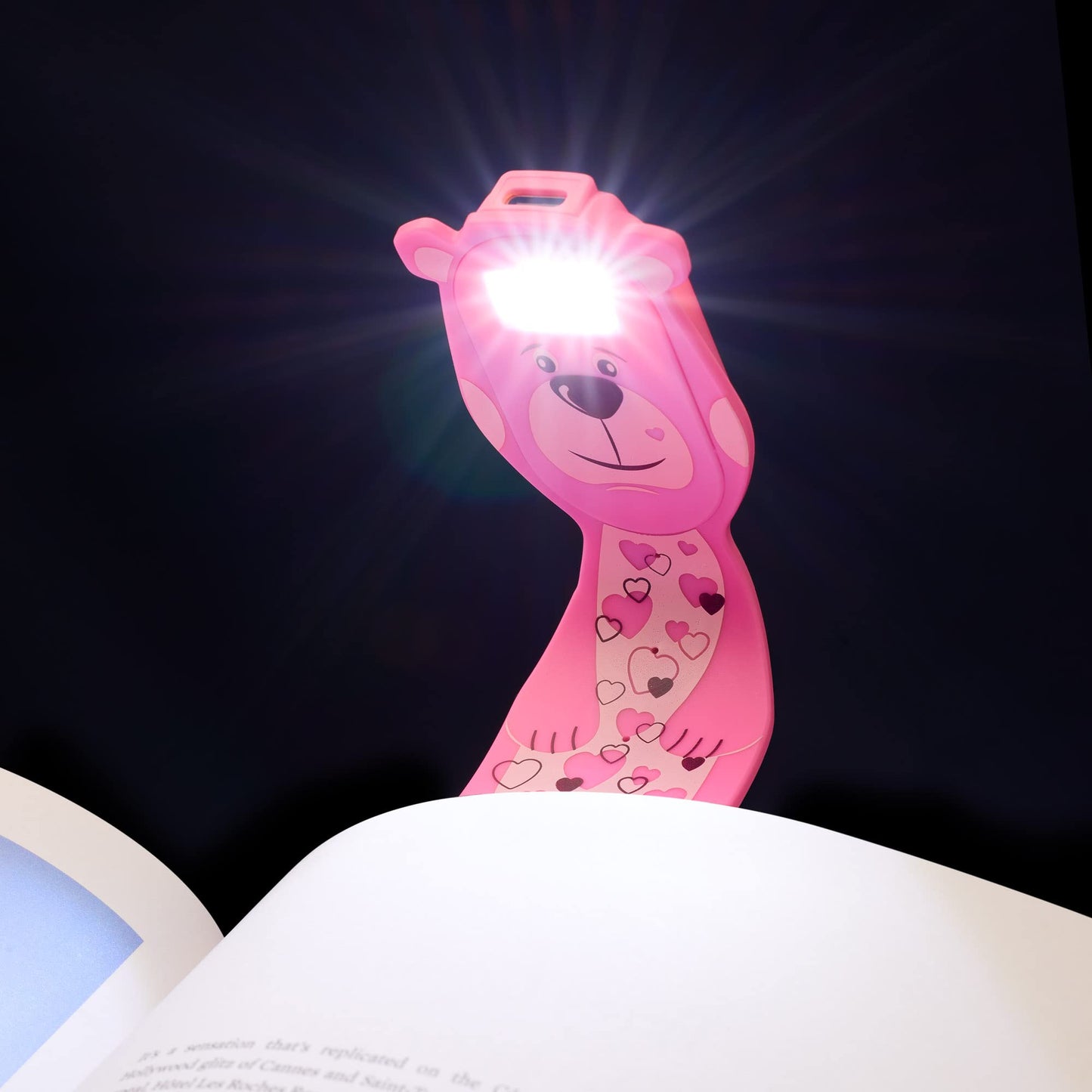 Skorter | Flexilight Pal Led Bookmark Reading Light - Rechargeable Bear Clip Lamp For Readers & Writers