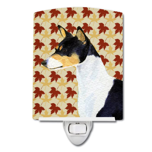 Skorter | Caroline's Treasures Basenji Night Lamp - Ceramic, Ul-certified, 6X4X3, Autumn Leaves Design