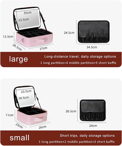 Skorter | Portable Travel Makeup Case with LED Mirror & Adjustable Light