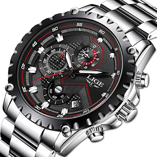 Skorter | Men's Stainless Steel Chronograph Waterproof Sports Quartz Watch