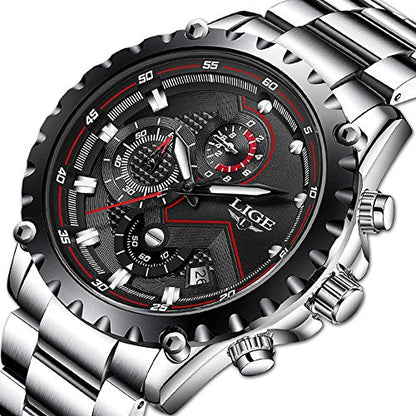 Skorter | Men's Stainless Steel Chronograph Waterproof Sports Quartz Watch