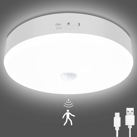 Skorter | Toowell Motion Sensor LED Ceiling Light - Rechargeable, Wireless, Cool White for Indoor/Outdoor Use