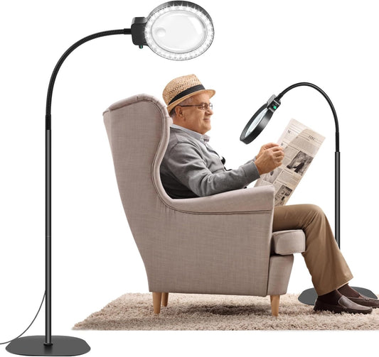 Skorter | Full-Page Magnifying Glass with LED Light – Hands-Free Reading Aid for Books, Crafts & Hobbies