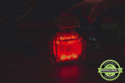 Skorter | Minecraft Color Changing Led Drinking Bottle Desk Lamp | 7-Inch Night Light, Clear Plastic