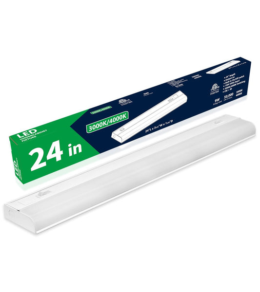 Skorter | Harrrrd 24" Hardwired Under Cabinet Lights - Dimmable 3000K/4000K Led, Soft & Cool