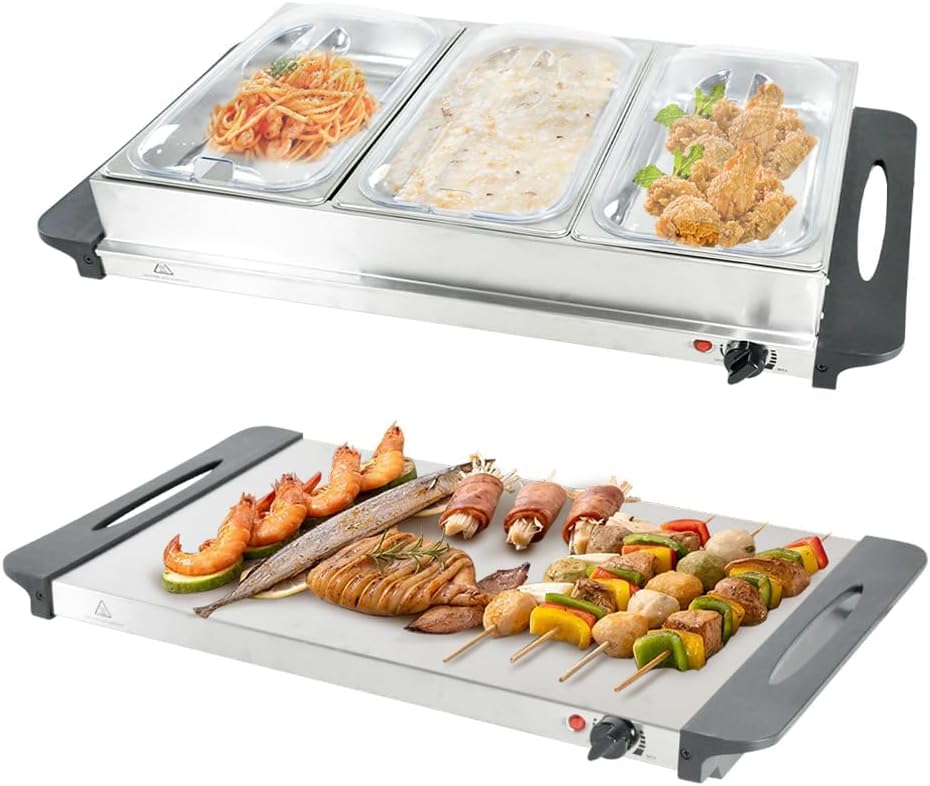 Skorter | Electric Buffet Food Warmer with 3 × 2.5L Trays & Temperature Control – Valtero