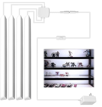 Skorter | Cefrank 4Pcs 12" V-Shape Led Cabinet lighting, 1200Lm Pure white Under counter Light bars