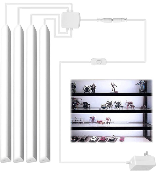 Skorter | Cefrank 4Pcs 12" V-Shape Led Cabinet lighting, 1200Lm Pure white Under counter Light bars