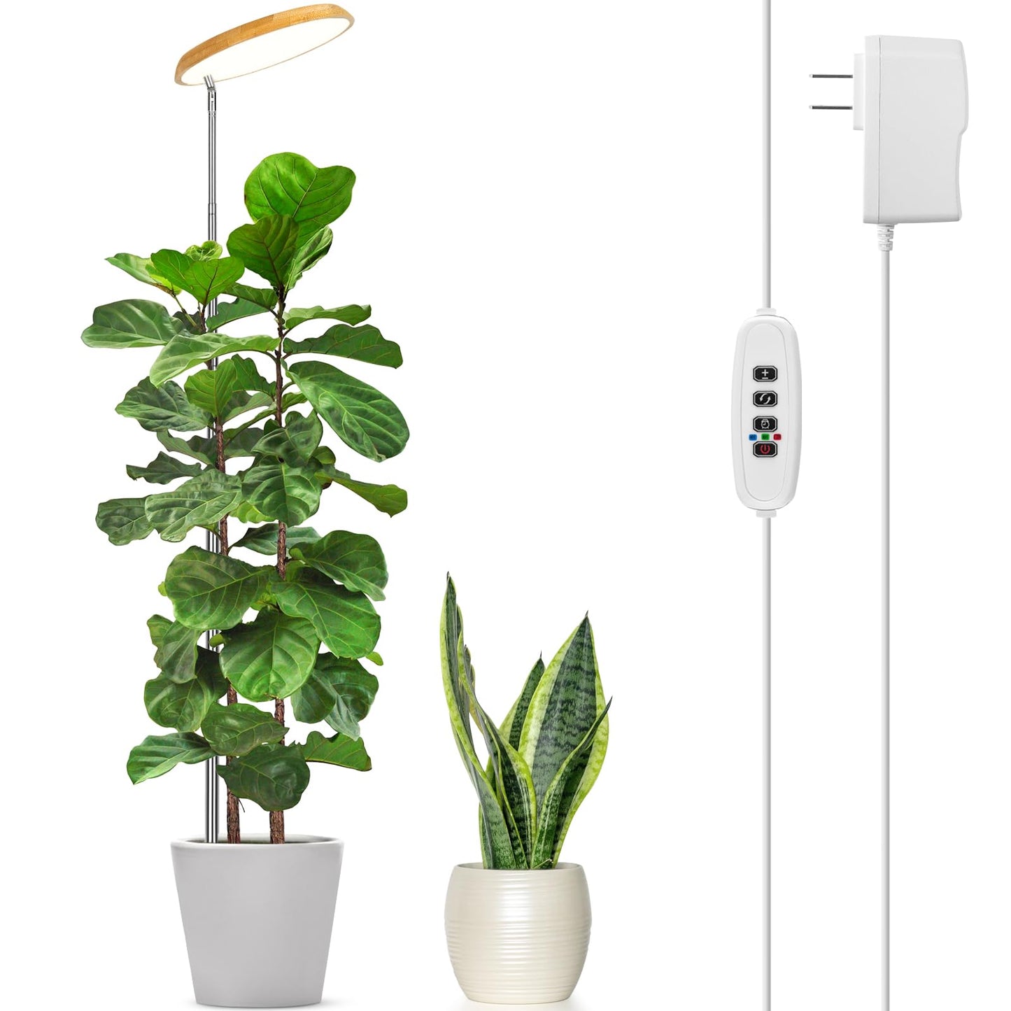 Skorter | Lbw 2024 Bamboo Plant Growth Light, 82 Leds Full Spectrum Grow Light For Indoor Plants, 4-Level Brightness Around Plant Light With 4H/8H/12H Auto Timer, 10.4-59In Height Adjustable, Ideal For Tall Plants