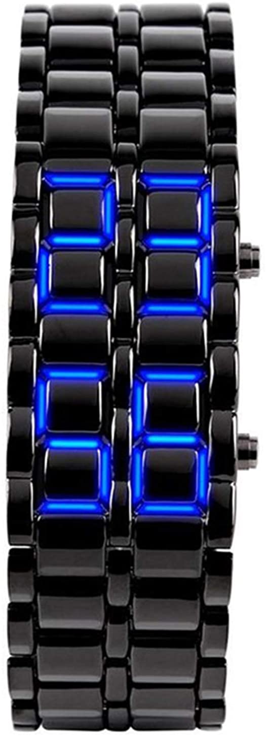 Skorter | Mens Casual Simple Youth Sports Watch Electronic Binary Digital LED Lava Alloy Rectangular Chain Watches