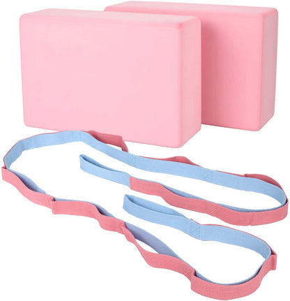 Skorter | DOTSOG 2pcs Yoga Blocks and Strap Set Brick Foam Yoga Brick Support Deepen for Yoga Pilates Yoga Accessories