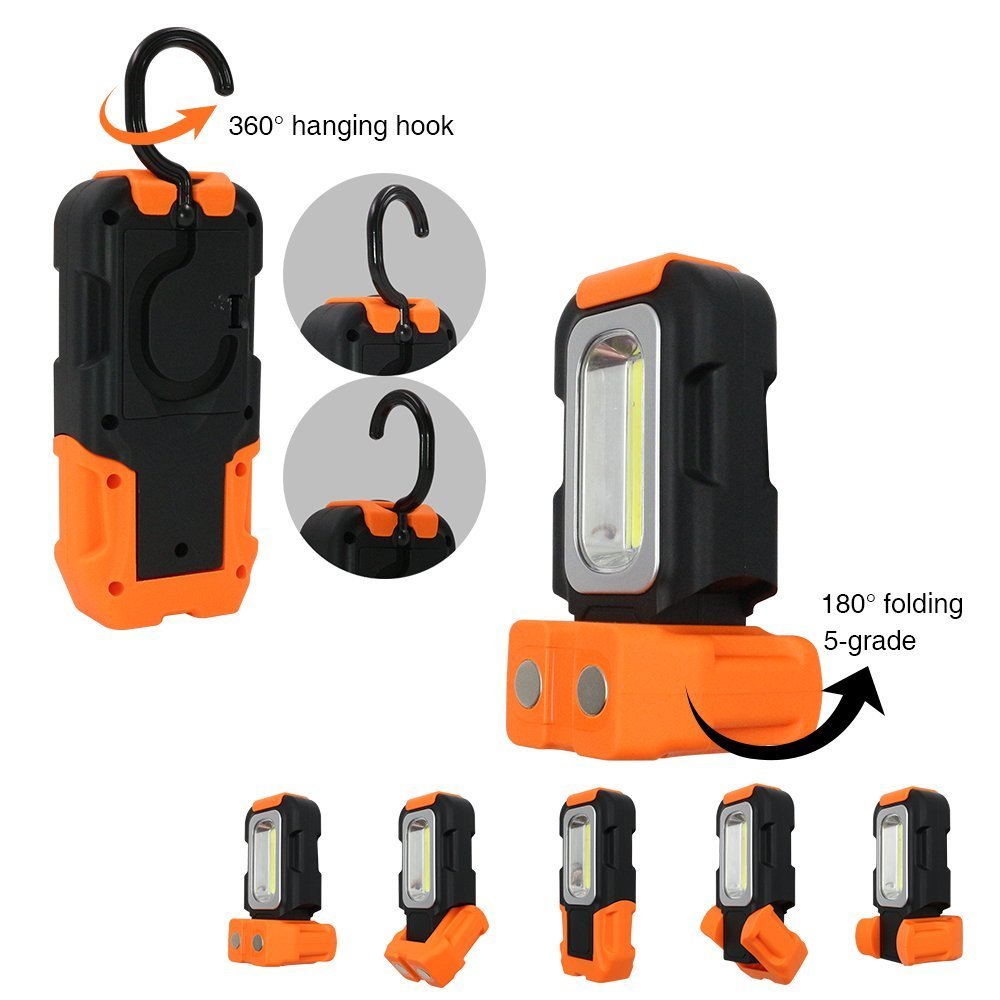 Skørter | 2-pack portable LED work light with magnetic base and hanging hook