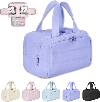 Skorter | 4-in-1 Puffy Toiletry Bag for Women – Large Travel Makeup & Skincare Organiser