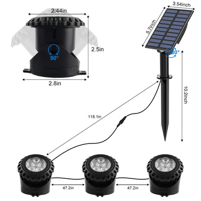 Skorter | T-Sun Sunlit Fountain Light - Rgb Color Changing Submersible Led For Pond, Aquarium & Garden