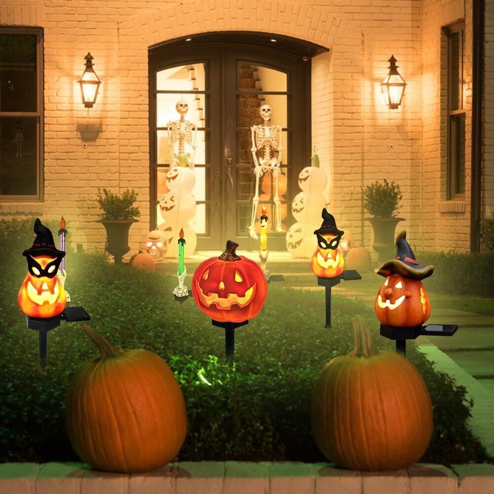 Skorter | Halloween Solar Lights – Decorative LED Garden Lights with Pumpkin and Witch Designs