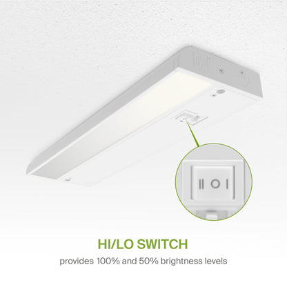 Skorter | Asd Dimmable Led Under Cabinet Lighting, 9 Inches, 3 Color LEVELS, Hardwired/Plug-In, White Finish