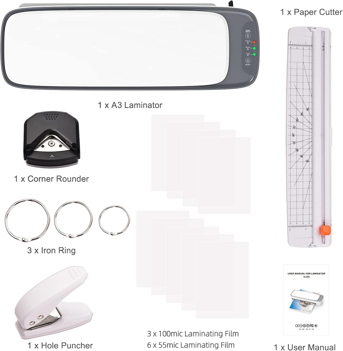 Skorter | A3 Desktop Laminator Set with Hot & Cold Modes and 6-in-1 Functions – Lexaro