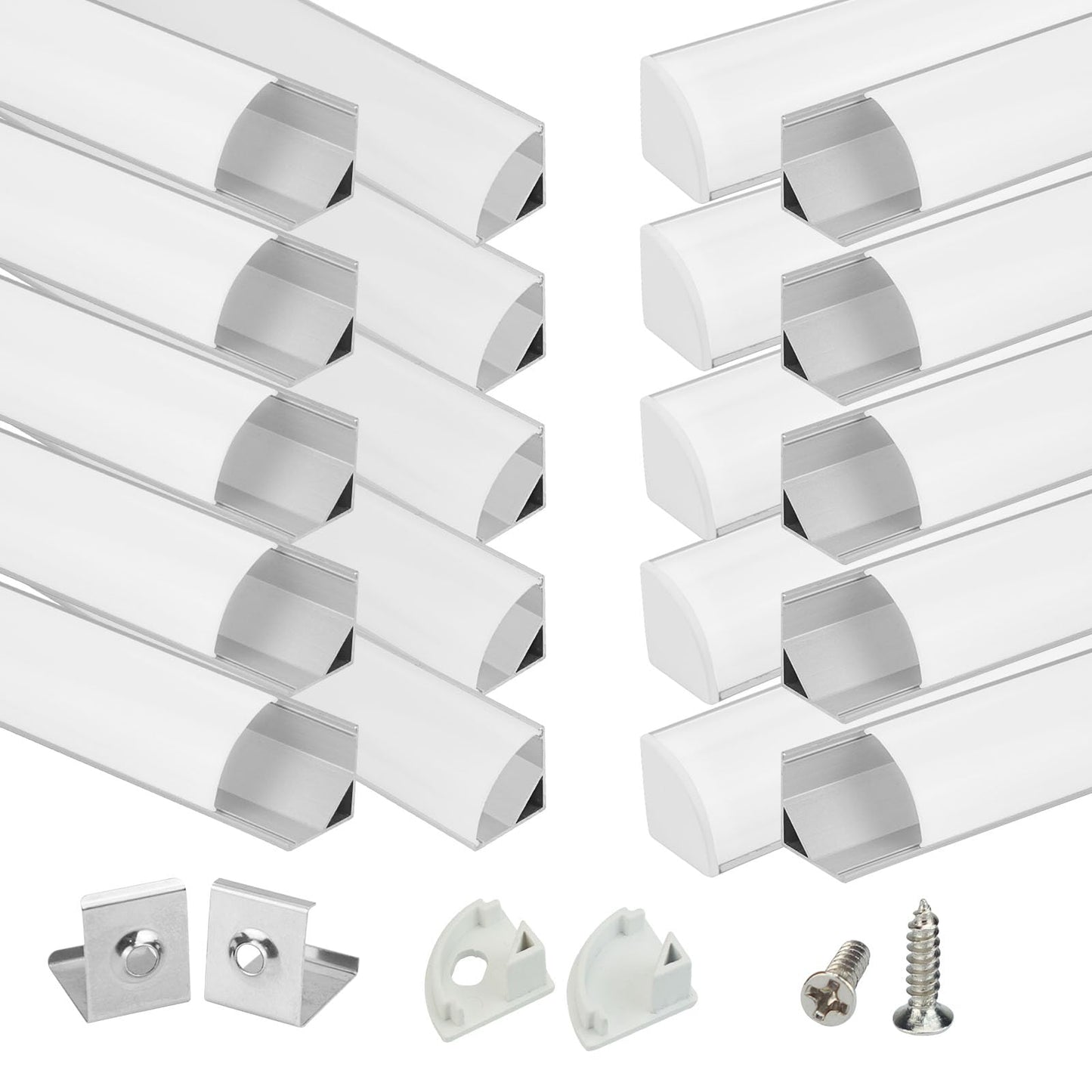 Skorter | Muzata 20Pack 3.3Ft Led Channel Aluminum Diffuser With Milk Colored Cover For Easy Installation