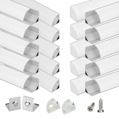 Skorter | Muzata 20Pack 3.3Ft Led Channel Aluminum Diffuser With Milk Colored Cover For Easy Installation