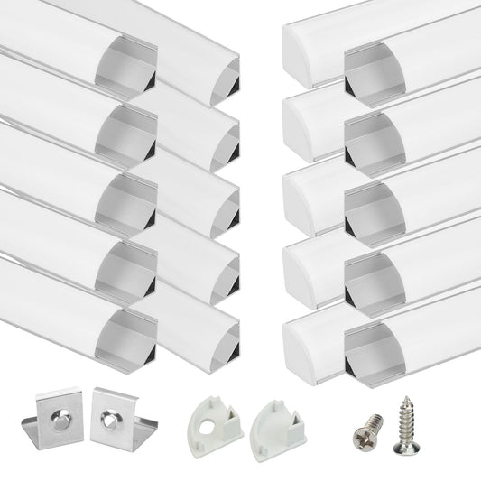 Skorter | Muzata 20Pack 3.3Ft Led Channel Aluminum Diffuser With Milk Colored Cover For Easy Installation