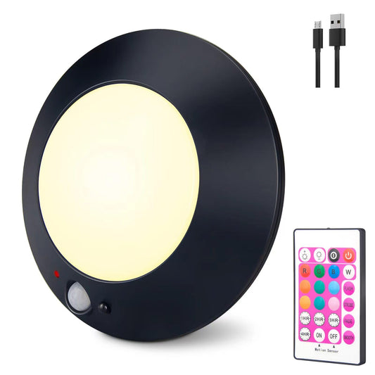 Skorter | Bigmonat Motion Sensor Led Light, Wireless Color Changing Shower Light, Rechargeable, 220Lm, Black