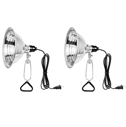 Skorter | Simple Deluxe Clamp Lamp 150W, 8.5&quot; Aluminum Reflector, 6Ft Cable, 2 Pack, Black