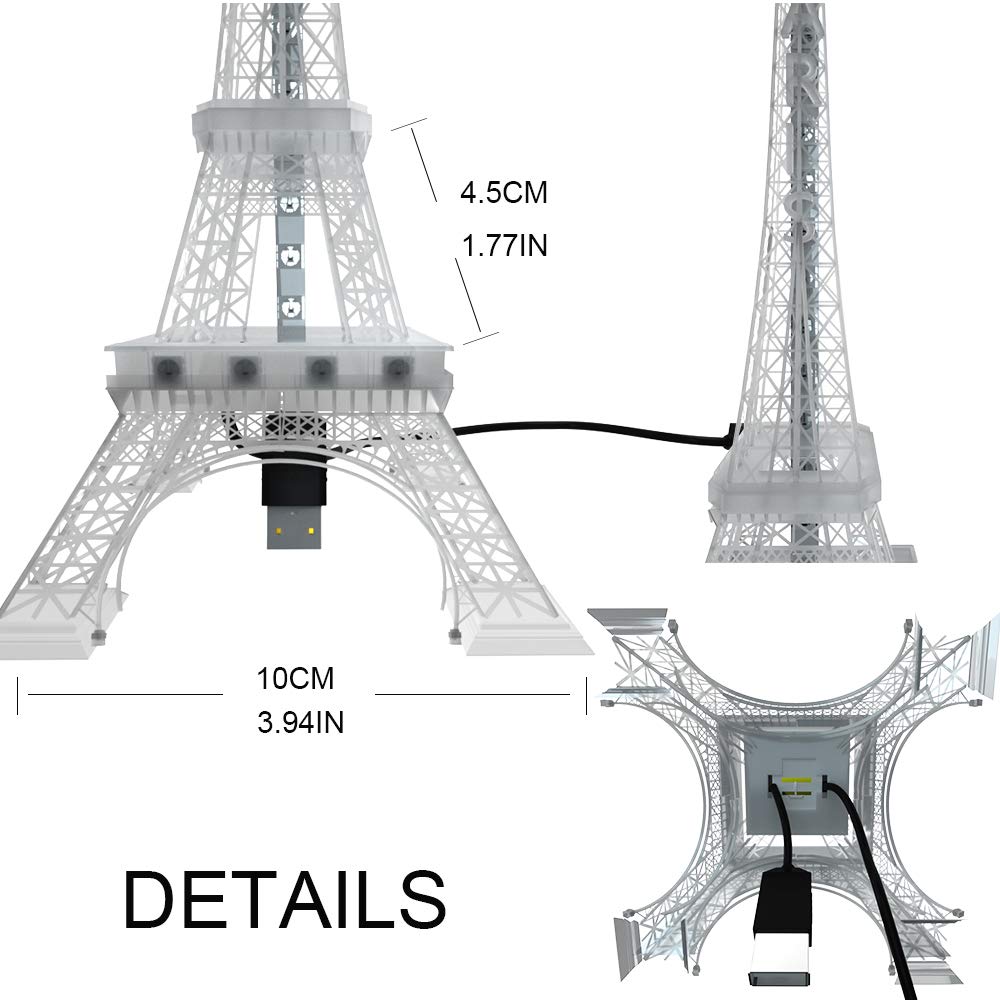 Skorter | Btf-Lighting Usb 5V Eiffel Tower Color Changing Night Light, 48 Led Mini Desk Lamp