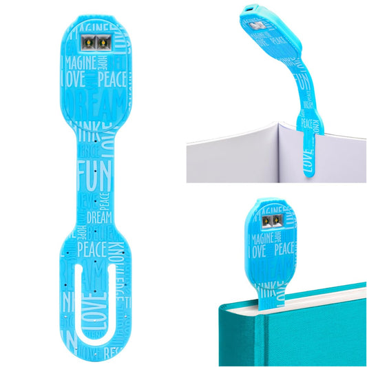 Skorter | Gifts for readers and writers Usb rechargeable 2-in-1 Led reading light & bookmark - Blue